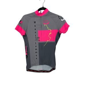 Jakroo Cycling Jersey Womens Sz Small Gray Pink Mount Lemmon Theme Tucson AZ